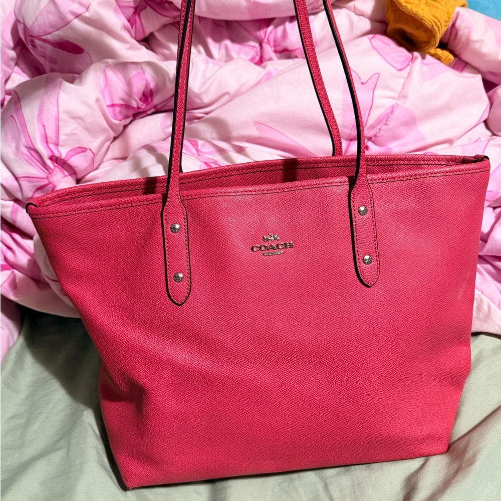 Coach Pink/ Rose/ Fuchsia Small City Tote Bag